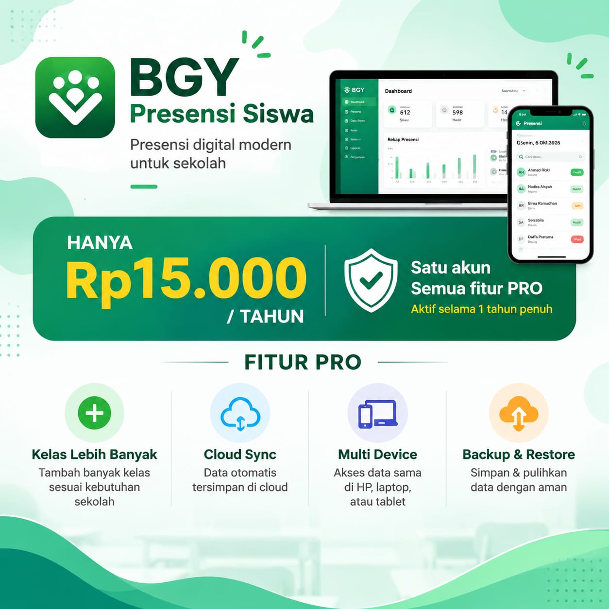 Unlock Presensi Siswa Pro 🚀 15.000/tahun