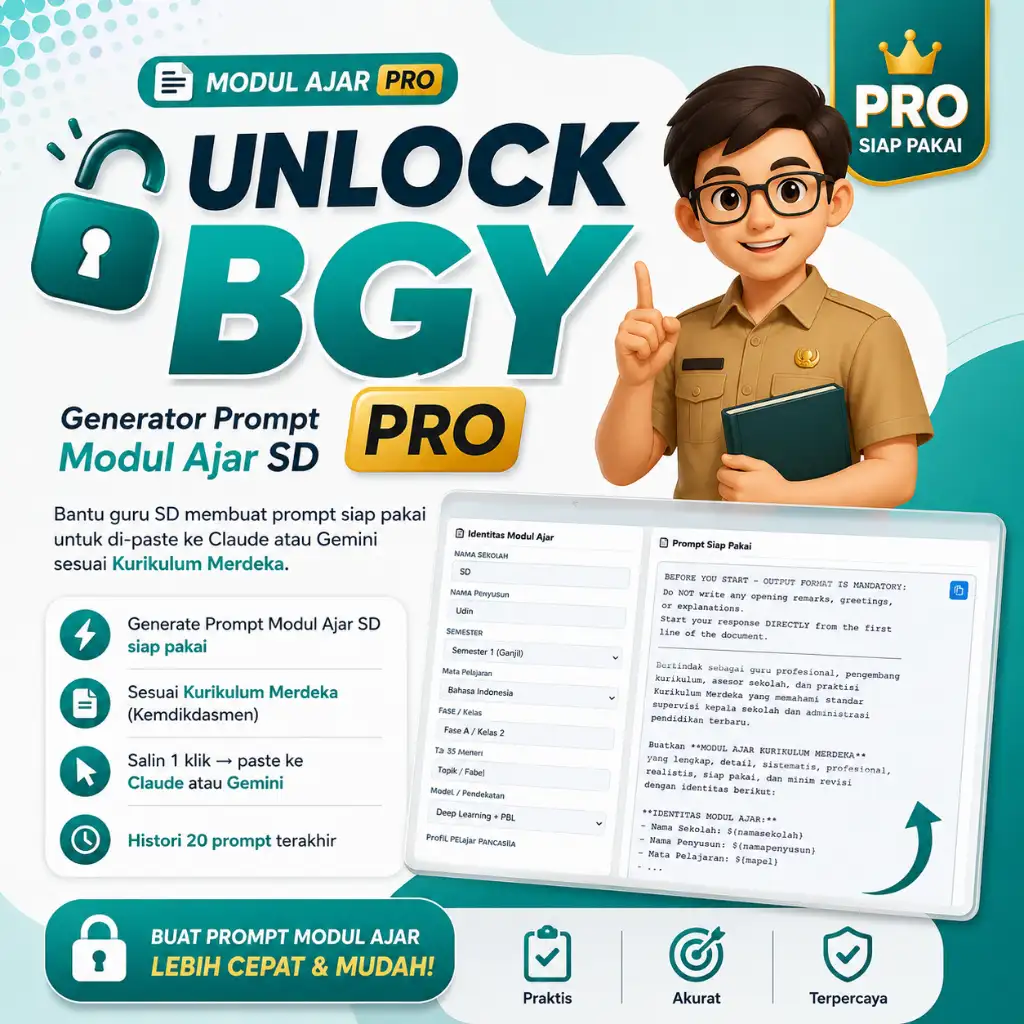 Unlock Modul Ajar Pro — 1 Tahun ⭐